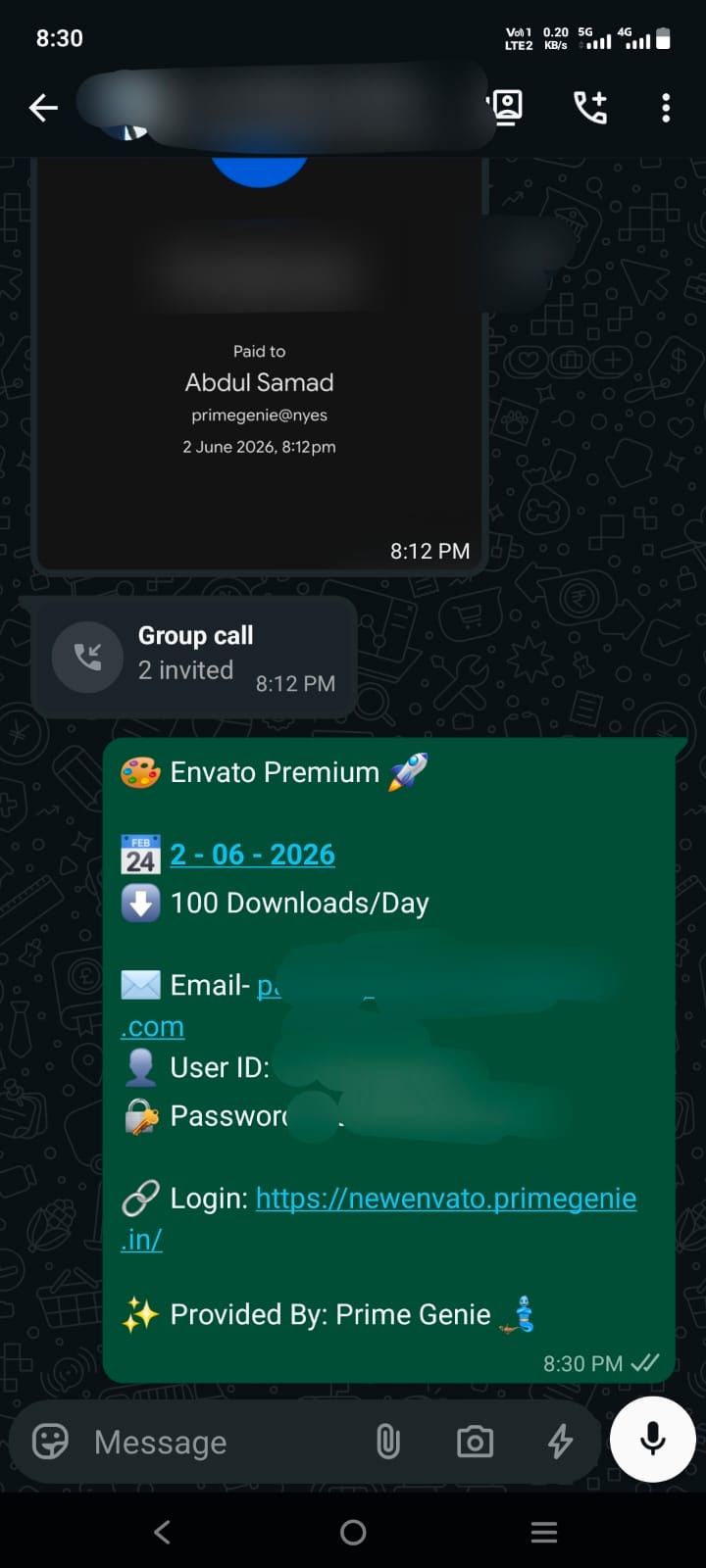 Prime Genie Group Buy designer tools subscription customer activation proof screenshot 25